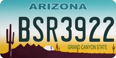 AZ license plate BSR3922