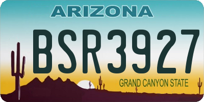 AZ license plate BSR3927