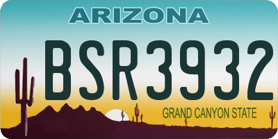 AZ license plate BSR3932