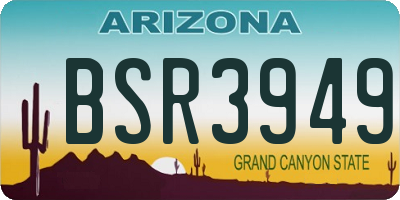 AZ license plate BSR3949