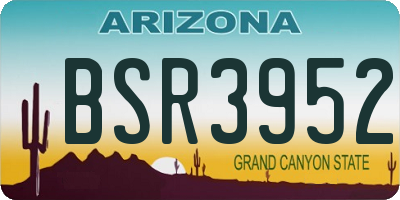 AZ license plate BSR3952