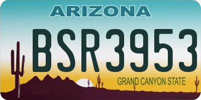 AZ license plate BSR3953