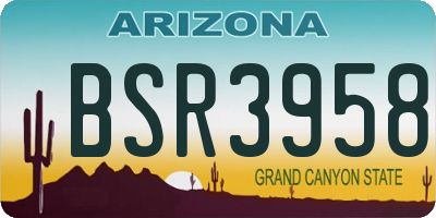 AZ license plate BSR3958