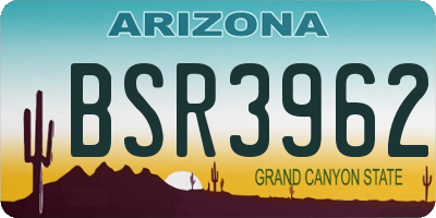 AZ license plate BSR3962