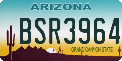 AZ license plate BSR3964