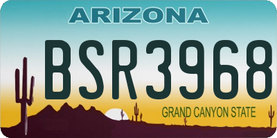 AZ license plate BSR3968