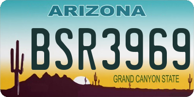 AZ license plate BSR3969