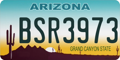 AZ license plate BSR3973