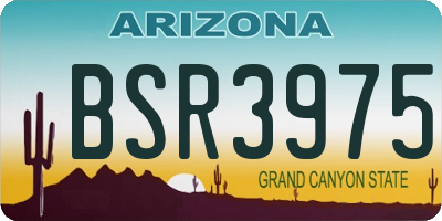 AZ license plate BSR3975