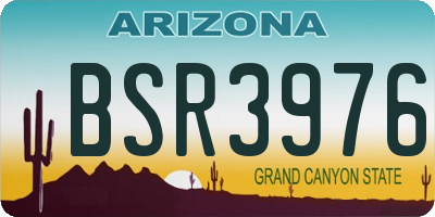 AZ license plate BSR3976