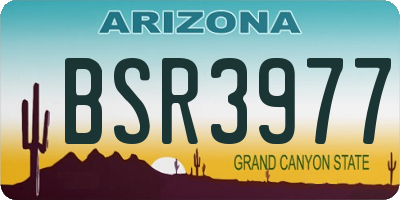 AZ license plate BSR3977