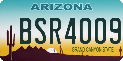 AZ license plate BSR4009