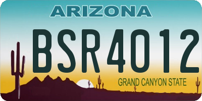 AZ license plate BSR4012