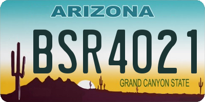 AZ license plate BSR4021