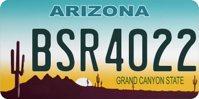 AZ license plate BSR4022