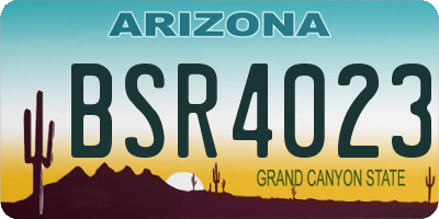 AZ license plate BSR4023