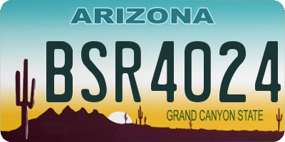 AZ license plate BSR4024