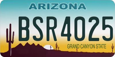 AZ license plate BSR4025