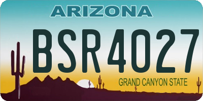 AZ license plate BSR4027