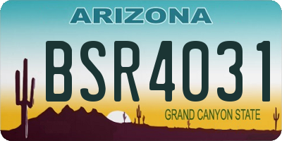 AZ license plate BSR4031