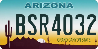 AZ license plate BSR4032