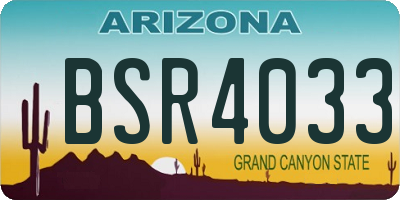 AZ license plate BSR4033