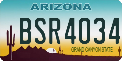 AZ license plate BSR4034