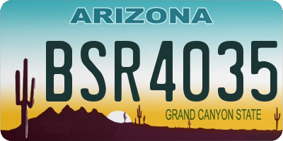 AZ license plate BSR4035