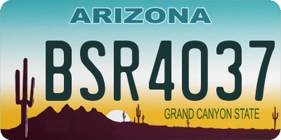 AZ license plate BSR4037