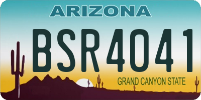 AZ license plate BSR4041