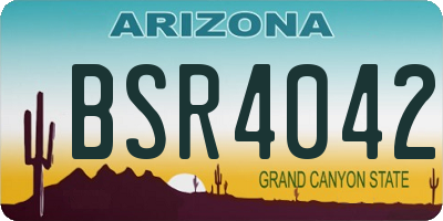 AZ license plate BSR4042