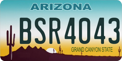 AZ license plate BSR4043