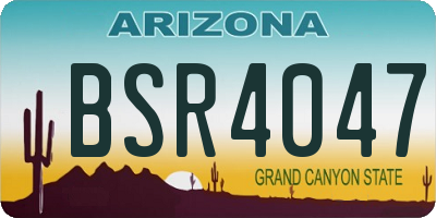 AZ license plate BSR4047