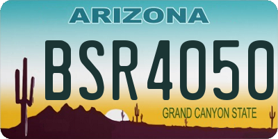 AZ license plate BSR4050