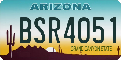 AZ license plate BSR4051