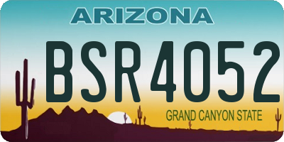 AZ license plate BSR4052