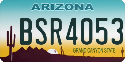 AZ license plate BSR4053