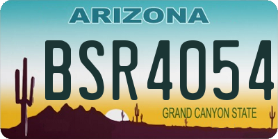 AZ license plate BSR4054