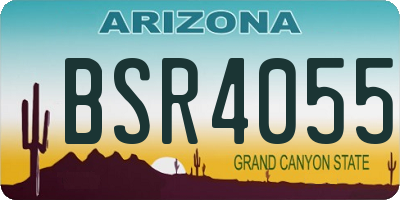 AZ license plate BSR4055