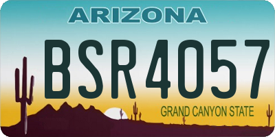 AZ license plate BSR4057