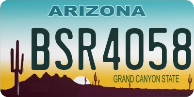 AZ license plate BSR4058