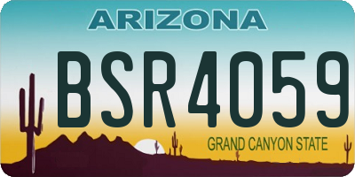 AZ license plate BSR4059