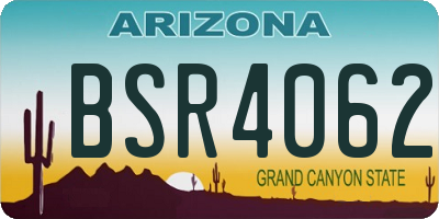 AZ license plate BSR4062