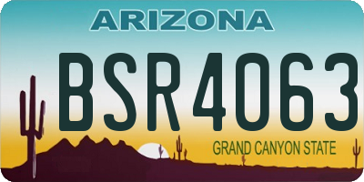 AZ license plate BSR4063