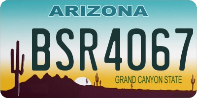 AZ license plate BSR4067