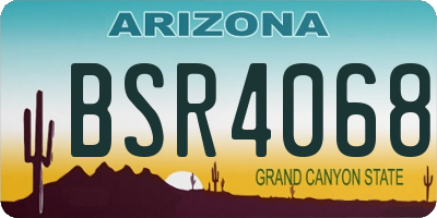 AZ license plate BSR4068