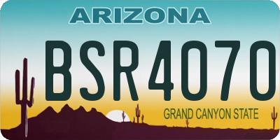 AZ license plate BSR4070