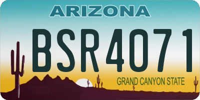 AZ license plate BSR4071