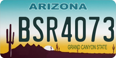 AZ license plate BSR4073