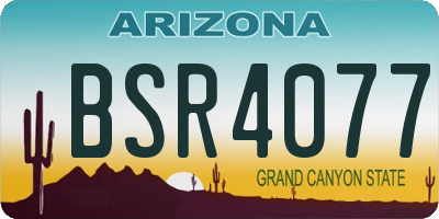 AZ license plate BSR4077